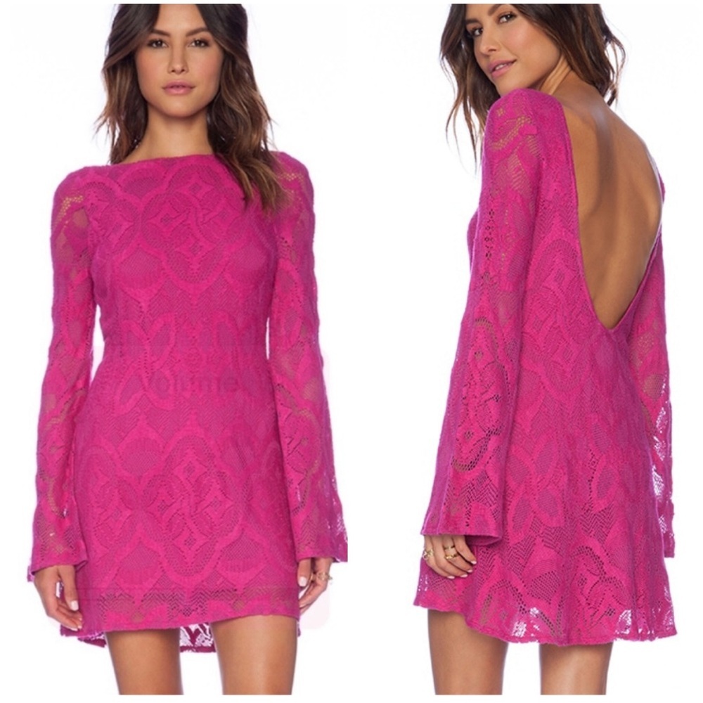 NWT Nightcap Priscilla Crochet Dress in‎ Fuschia Size 3 Boho Festival